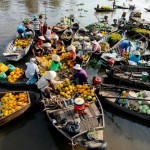 floating boat, Mekong Delta
